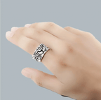 Positive Thoughts Lotus Pattern Ring