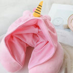 Unicorn Hooded Animal Travel Neck Pillow