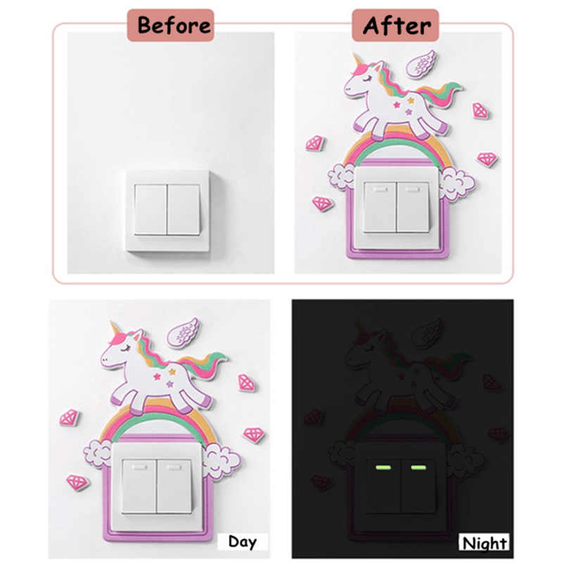 Cartoon Room Decor Silicone On-off Switch Wall Sticker