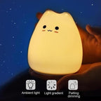 Cute Silicone Cat Lamp Touch-Control Kids Bedside Lights