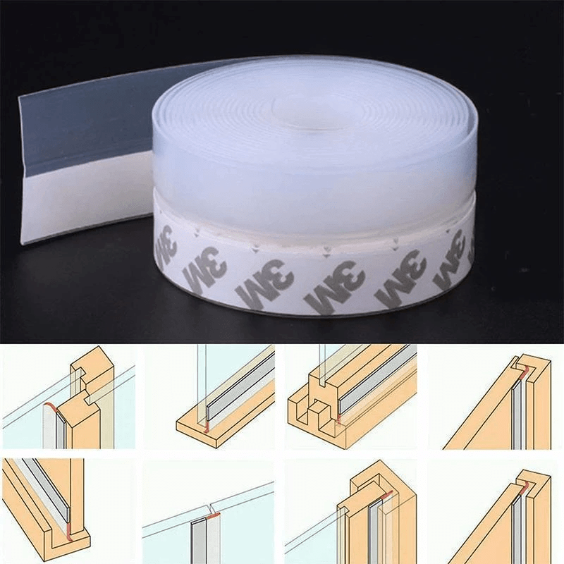 Silicone Door and Window Sealing Strip, 5 m, Three Widths