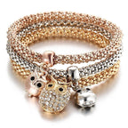 Charm Rhinestone Popcorn Bracelet