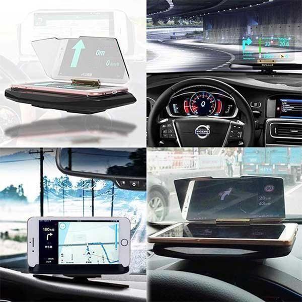 Wireless Head-Up Display for Navigation and Car Stats with Auto-Adjusting Sensor