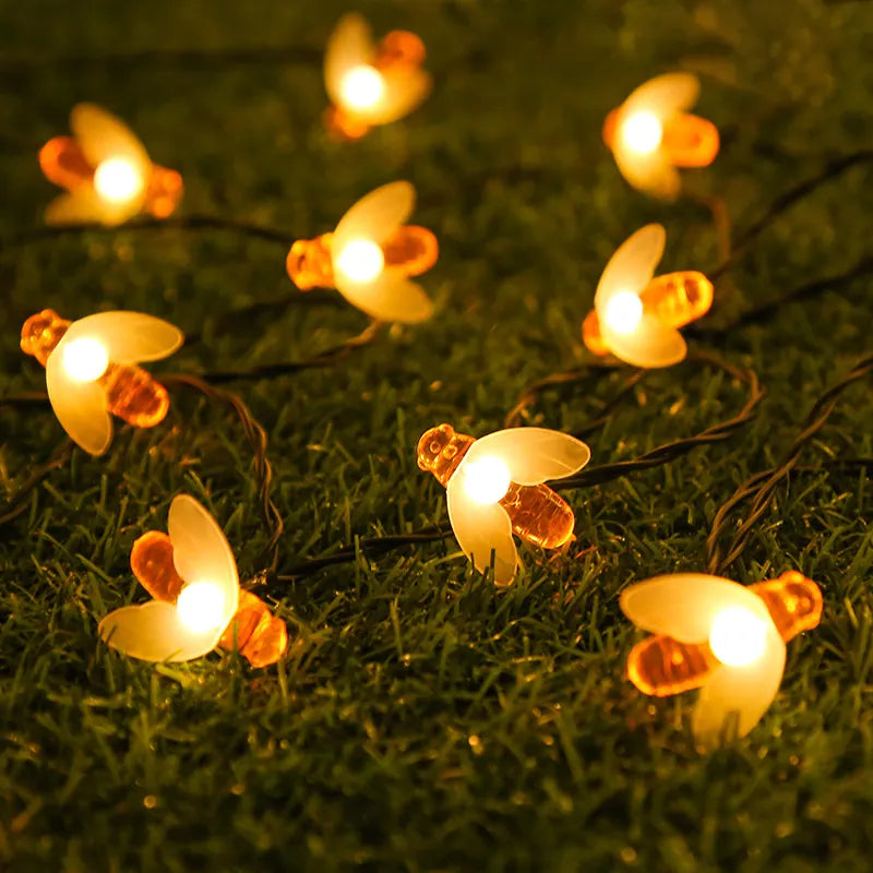Solar String Lights Bee – LED Decorative Lights for Garden & Terrace, Outdoor Lighting with Bee Design