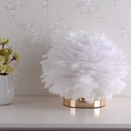 Luxury Feather Table Lamp Bedroom or Nightstand Light