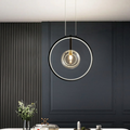 Minimalist Glass Ball Pendant Light Black