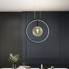 Minimalist Glass Ball Pendant Light Black