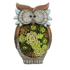 Solar Lantern Owl with LED – Decorative Garden Light with Succulents for Terrace & Garden