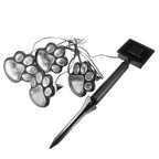 Solar lamp in paw print design – LED garden lighting in multicolor for outdoor use