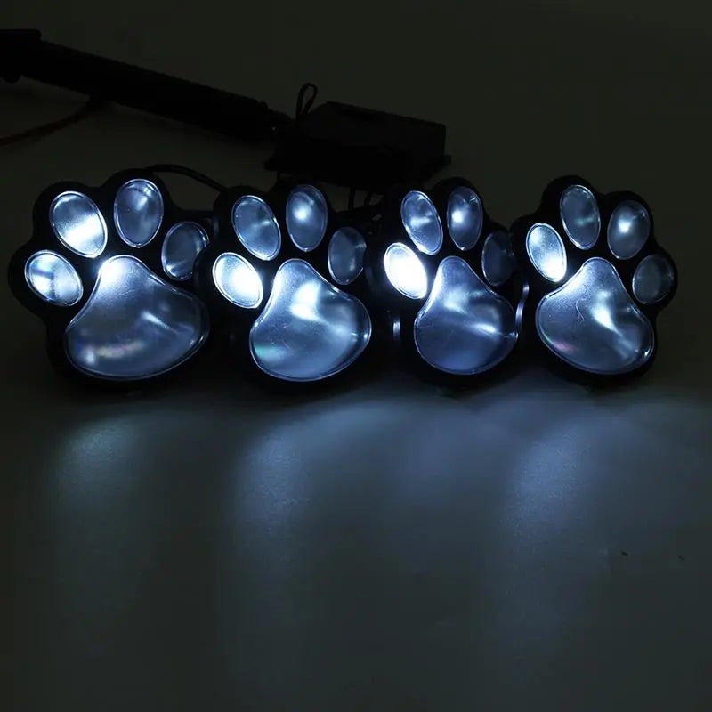 Solar lamp in paw print design – LED garden lighting in multicolor for outdoor use