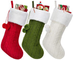 Christmas decorations knitted wool thick white stocking