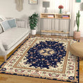 Multicolored bedroom rug Moroccan medallion floral pattern rug made of polyester pet-friendly rug