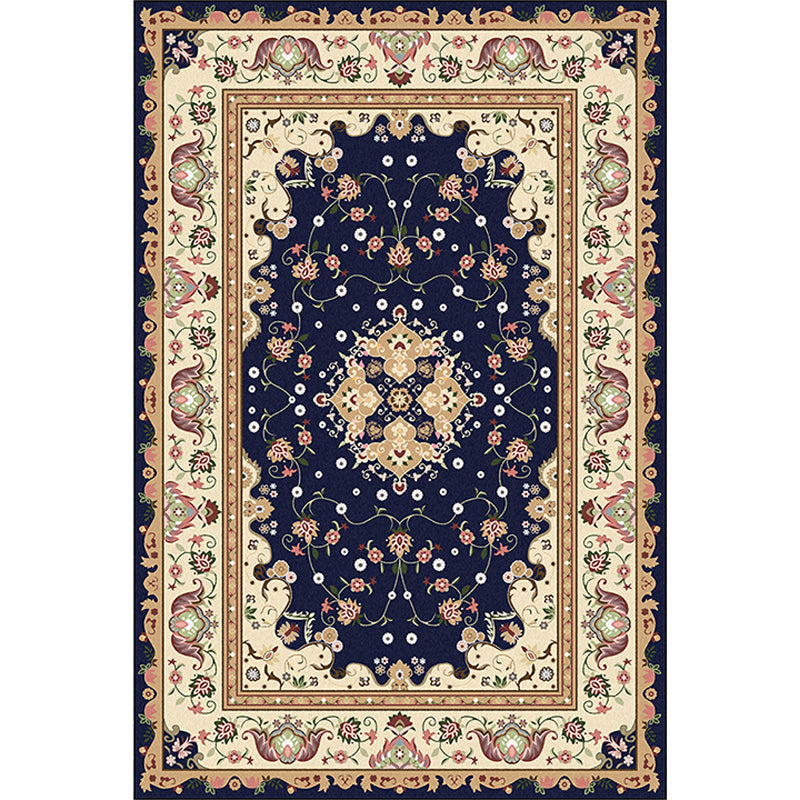 Multicolored bedroom rug Moroccan medallion floral pattern rug made of polyester pet-friendly rug