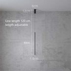 Pendant Light Slim Black Metal Bedroom Lamp