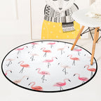Stylish children's rug in white and blue animal flamingo bear lion pattern rug polyester washable rug for the children's room