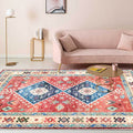 Classic tribal pattern carpet light red southwest carpet polyester machine washable non-slip back carpet for bedroom