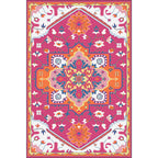 Colorful bedroom rug Moroccan medallion floral pattern rug polyester anti-slip stain-resistant rug