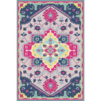 Colorful bedroom rug Moroccan medallion floral pattern rug polyester anti-slip stain-resistant rug