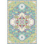 Colorful bedroom rug Moroccan medallion floral pattern rug polyester anti-slip stain-resistant rug