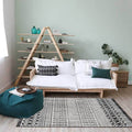 Southwestern Living Room Rug in Gray Geometric Stripes Diamond Print Rug Polyester Machine Washable Area Rug
