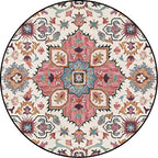 Pink Moroccan Carpet Polyester Medallion Print Carpet washable non-slip carpet for living room