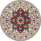 Classic medallion pattern rug with floral blue and red tribal rug polyester washable non-slip backing rug for the living room