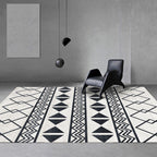 Black and Gray Southwest Carpet Polyester Tree Pattern Carpet Washable Non-Slip Underlay Carpet for Living Room