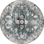 Persian medallion pattern rug pink and green polyester rug machine washable non-slip rug for the bedroom
