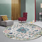 Persian medallion pattern rug pink and green polyester rug machine washable non-slip rug for the bedroom