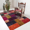 American tribal pattern rug red and purple polyester rug machine washable non-slip back area rug for bedroom
