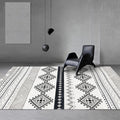 Vintage Southwestern Geometric Pattern Carpet White Tribal Carpet Polyester Washable Non-Slip Back Carpet for Living Room