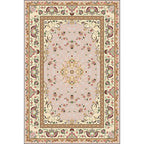 Persian Moroccan rug in yellow medallion floral leaf pattern rug polyester washable rug for home decor