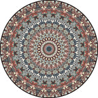 Brown Moroccan Carpet Polyester floral printed carpet washable non-slip backing rug for living room