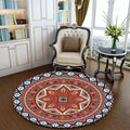 Persian medallion pattern rug red polyester rug machine washable anti-slip rug for the bedroom