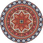 Persian Medallion Pattern Carpet Red Polyester Carpet Machine Washable Non-slip Carpet for the Bedroom