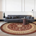 Persian Medallion Design Rug Brown Polyester Carpet Machine Washable Non-Slip Area Rug for Bedroom