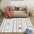 American Southwest Rug with White Geometric Diamond Pattern Rug Polyester Non-Slip Rug for Home Decor