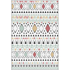 American Southwest Rug with White Geometric Diamond Pattern Rug Polyester Non-Slip Rug for Home Decor
