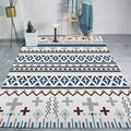 Tribal Southwestern rug with white geometric cross pattern rug polyester pet-friendly rug for home decor