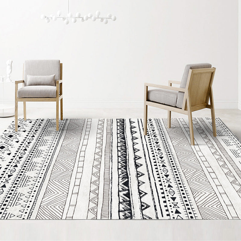 Black and brown southwestern carpet polyester tribal pattern carpet washable non-slip backing carpet for the living room