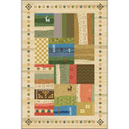 Americana Tribal Pattern Carpet Multi-Color Polyester Carpet Machine Washable Non-Slip Area Rug for Bedroom