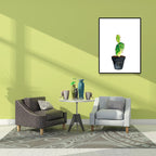 Green Pot Cactus Wall Art Decor Plant Tropical Texture Canvas Print for Home