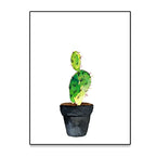 Green Pot Cactus Wall Art Decor Plant Tropical Texture Canvas Print for Home