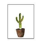 Green Pot Cactus Wall Art Decor Plant Tropical Texture Canvas Print for Home