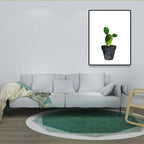 Green Pot Cactus Wall Art Decor Plant Tropical Texture Canvas Print for Home