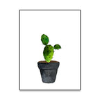 Green Pot Cactus Wall Art Decor Plant Tropical Texture Canvas Print for Home