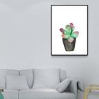 Tropix Succulent Plant Sign Canvas Structured Green Wall Art Print for Living Room