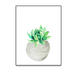 Tropix Succulent Plant Sign Canvas Structured Green Wall Art Print for Living Room