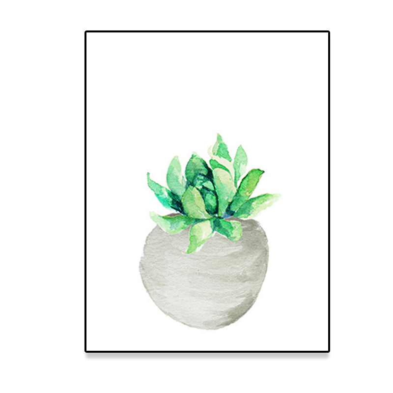 Tropix Succulent Plant Sign Canvas Structured Green Wall Art Print for Living Room