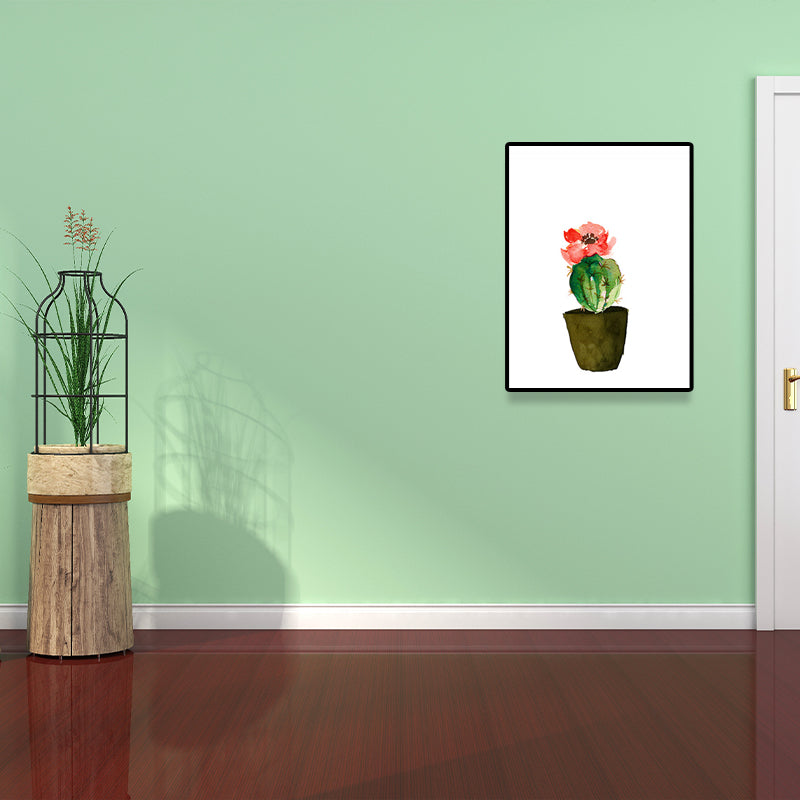 Tropix Succulent Plant Sign Canvas Structured Green Wall Art Print for Living Room